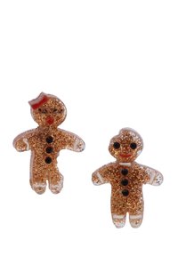 GINGERBREAD MISMATCHED STUD  - Earrings - brown