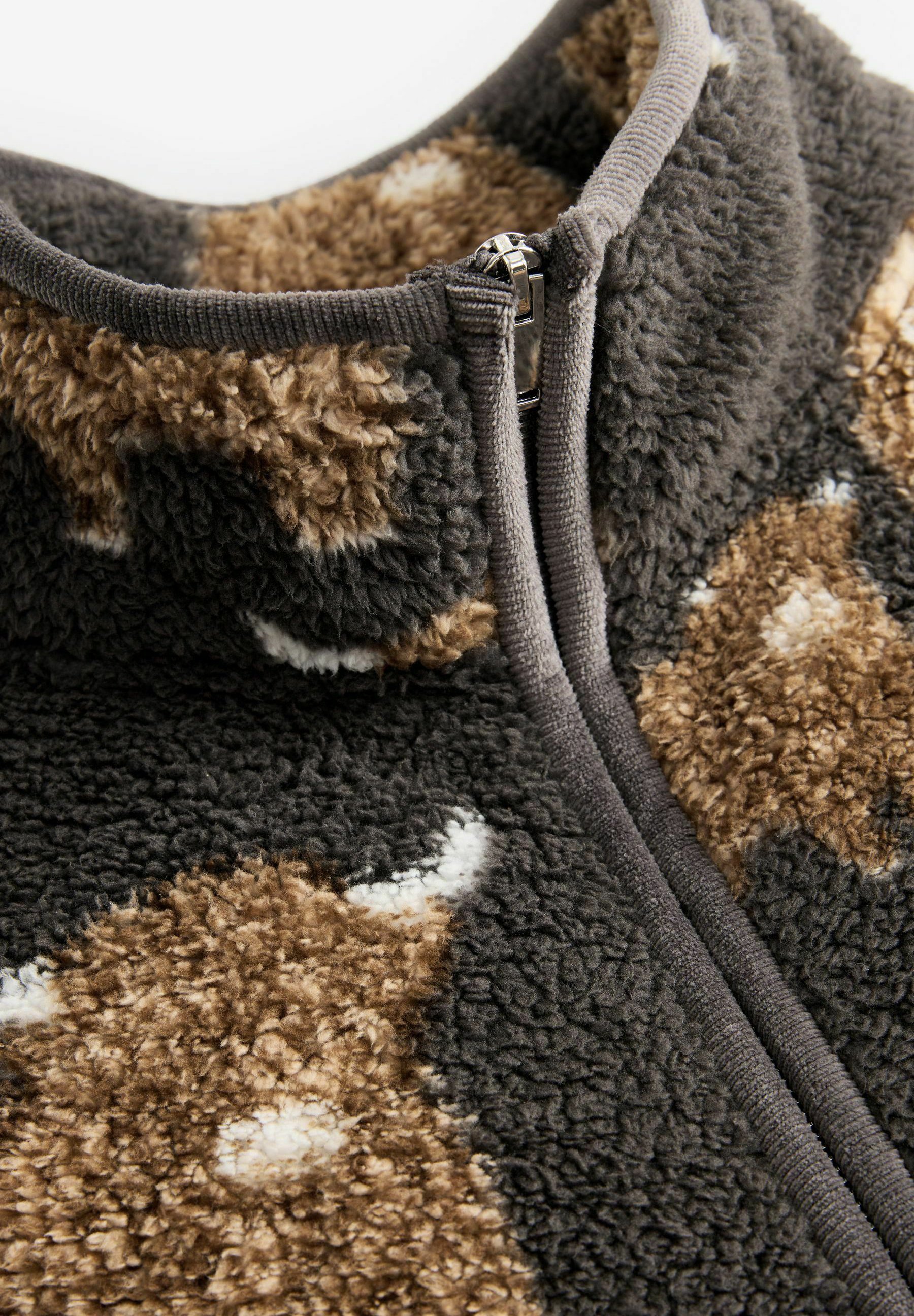 Next BORG HALF ZIP - Felpa in pile - charcoal grey hamish the