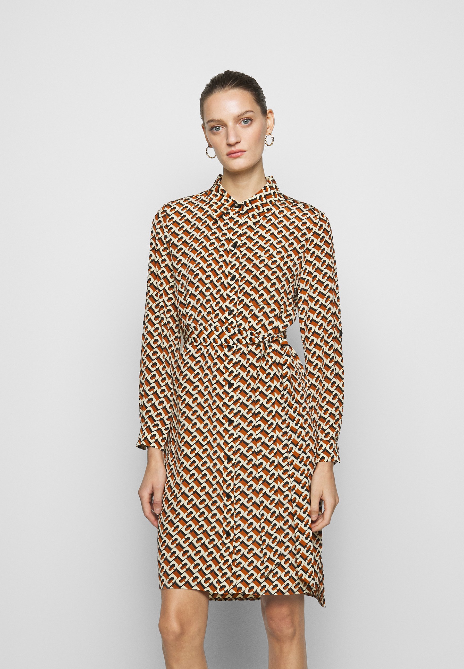 Diane Von Furstenberg Prita Shirt Dress Chain Caffe Brown Zalando Co Uk 
