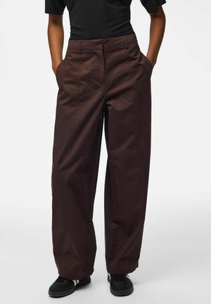 Pieces, TROUSERS PCPAM HW  BARREL - Pantalon classique - mottled dark purple