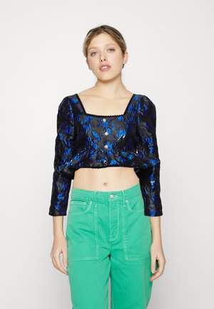 Sister Jane MARGOT TRIMMED - Μπλούζα - black/blue