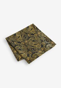 Next SET SLIM - Žepni robček - black yellow gold paisley