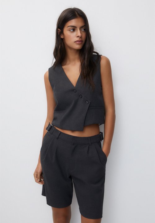 Bershka ASYMMETRIC - Väst - black/svart - Zalando.se