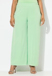 Ulla Popken DOPPELLAGIG WEITES ELASTIKBUND - Pantalones - mint