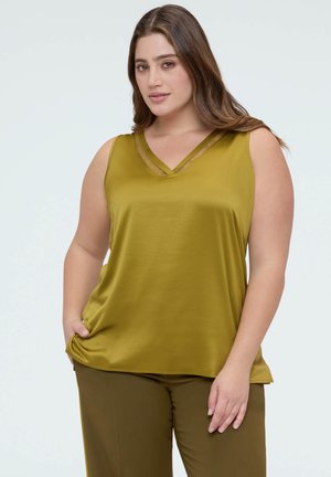 CON SCOLLO V E DETTAGLIO IN - Bluse - verde chiaro