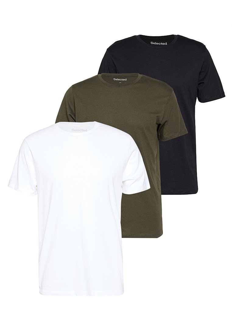 Selected Homme T-shirt basic donkergroen