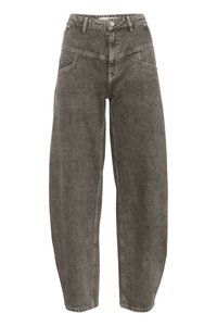 Gestuz JOSIE BARREL - Wide Leg - greige denim wash