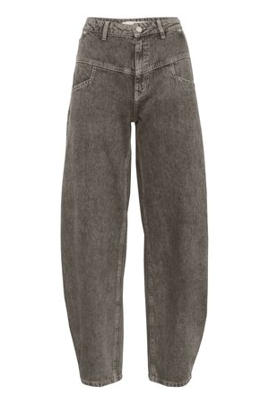 Gestuz JOSIE BARREL - Wide leg - greige denim wash