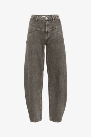 Gestuz JOSIE BARREL - Wide leg - greige denim wash