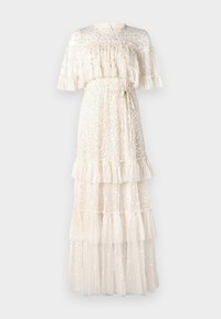 LEILA DOT TIERED CAPE ANKLE GOWN - Iltapuku - cream