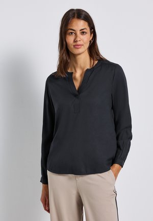 SPLIT NECK - Blouse - blau