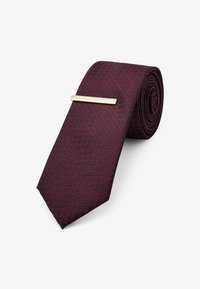 Next SET - Kravata - burgundy red