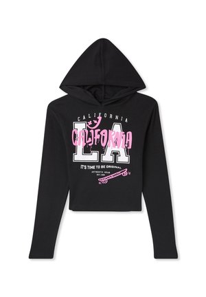 CROP CON COLLEGE - Felpa con cappuccio - nero
