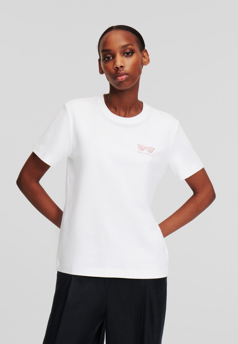 KARL LAGERFELD RELAXED SUNGLASSES - Camiseta estampada - white