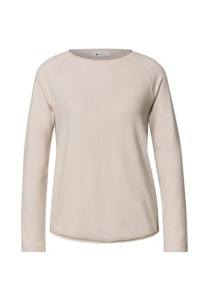 Street One, LANGARM SHIRT MIT RUNDHALS UND ROLLKANTE - Langærmet T-shirt - clay sand mel