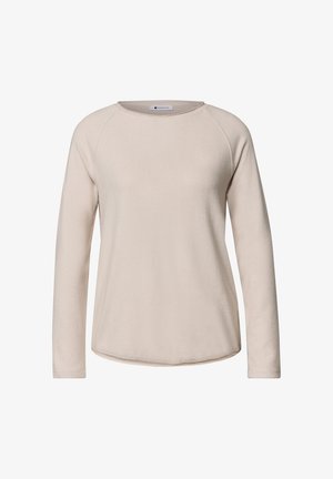 Street One, LANGARM SHIRT MIT RUNDHALS UND ROLLKANTE - Longsleeve - clay sand mel