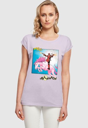 DEADPOOL - UNICORN BATTLE  - Print T-shirt - lilac