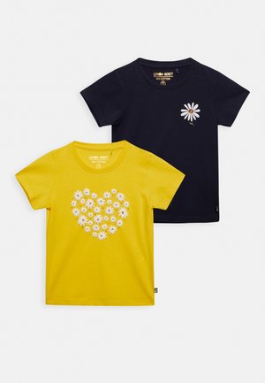2 PACK - T-shirt con stampa - yellow/ navy blaze
