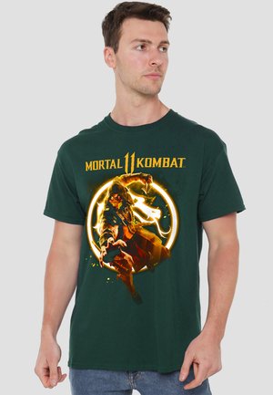 Warner Brothers, MORTAL KOMBAT 11/SCORPION FLAMES - Print T-shirt - dark green