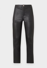 LEYA REFINED STRETCH - Calças de couro - black