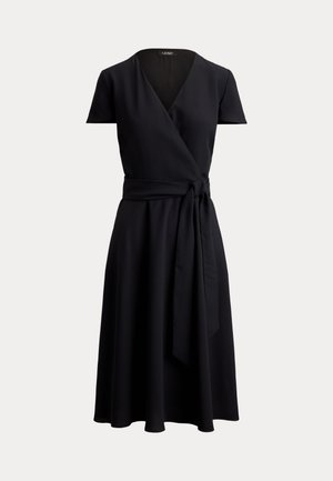 Lauren Ralph Lauren, BELTED VELVET SURPLICE DRESS - Robe de jour - black