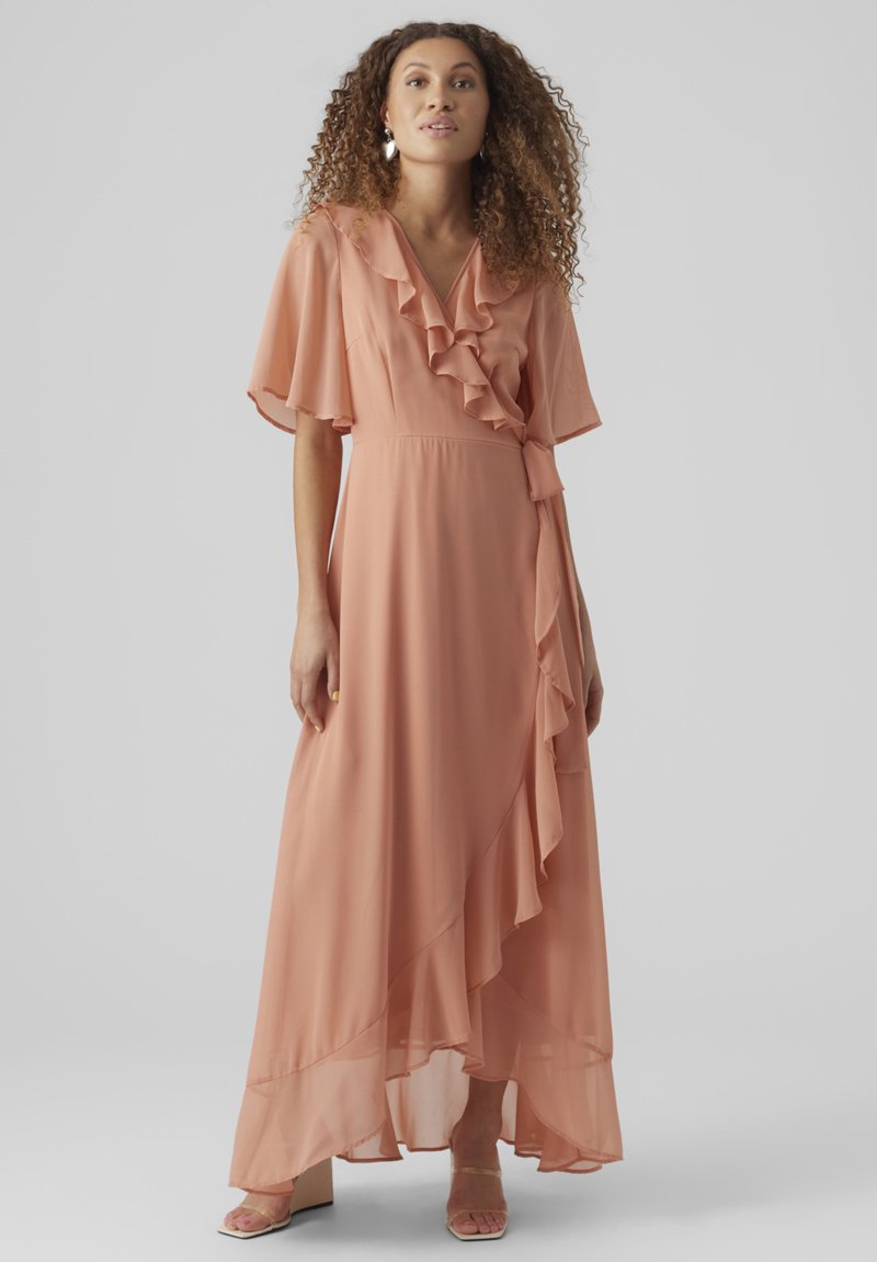 Vero Moda VMSILLE WRAP - Maksi suknelė - cameo brown
