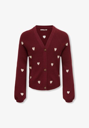 ONLY GIRLS, CARDIGAN KOGDANA CARDIGAN - Kardigán - cabernet