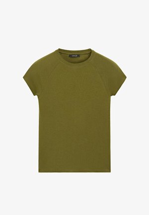 Massimo Dutti, SHORT SLEEVE RAGLAN T-SHIRT - T-shirt basic - khaki