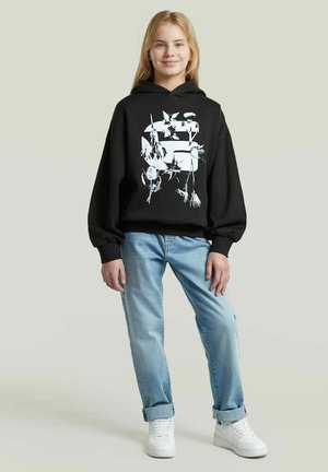 G-STAR, GIRLS MILLER HOODIE SWEATSHIRT - Sweat à capuche - dk black