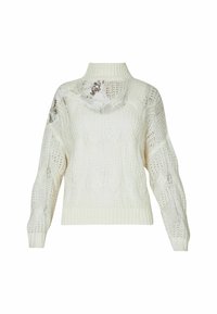 TURTLENECK SEQUINS - Pulover - white