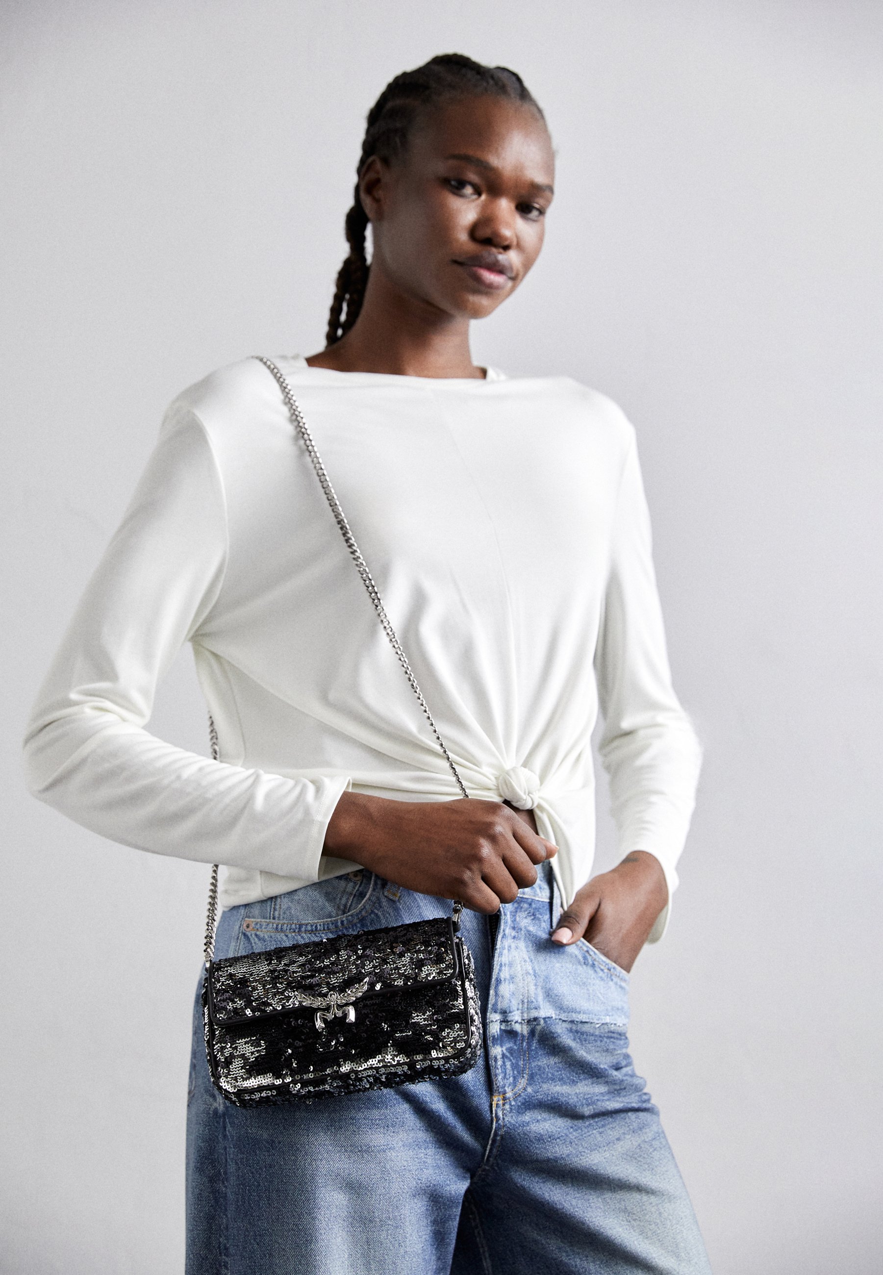 MCM LAURETOS OTH SHOULDER - Umhängetasche - silver-coloured 