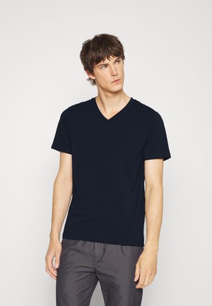 V NECK TEE - T-Shirt basic - navy