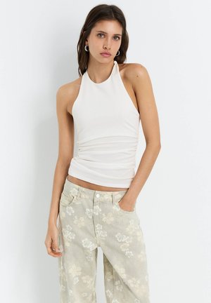 DRAPED HALTER - Felső - beige