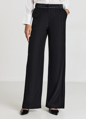 Calliope PALAZZO CON PAILLETTES - Pantaloni - ultrablack