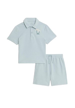 2PC EMBROIDERED PALM TREE OUTFIT SET - Shorts - blue