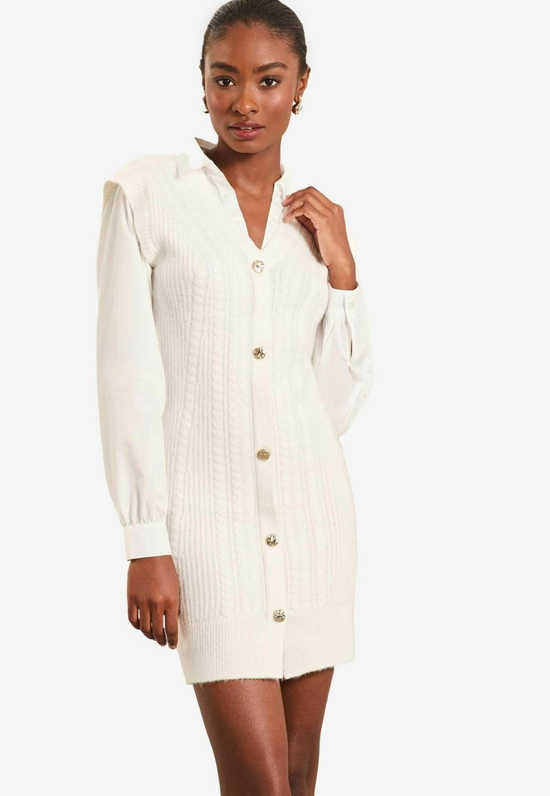 Lipsy REGULAR FIT -POPLIN SLEEVE  - Pletené šaty - white