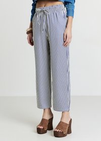 Calliope JOGGER RIGHE CRINKLE  - Pantalon classique - var bluette