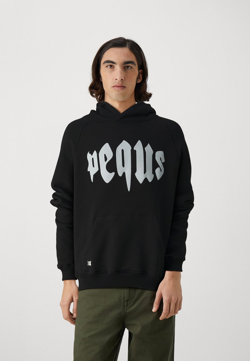 PEQUS - MYTHIC LOGO HOODIE UNISEX - Mikina s kapucí - black/white, Zvětšit