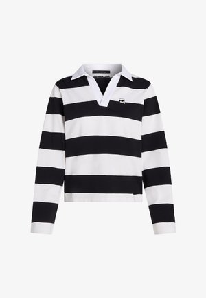 KARL LAGERFELD, IKON STRIPE LSLV POLO - Bluză cu mânecă lungă - black-cannoli stripes big