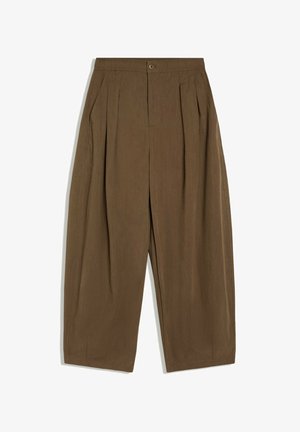 Bershka, TECHNICAL CROPPED VOLUMINOUS - TROUSERS - Bukser - dark brown