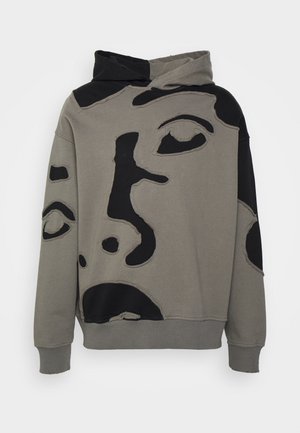 APPLIQUE FACE HOODIE - Sweatshirt - grey