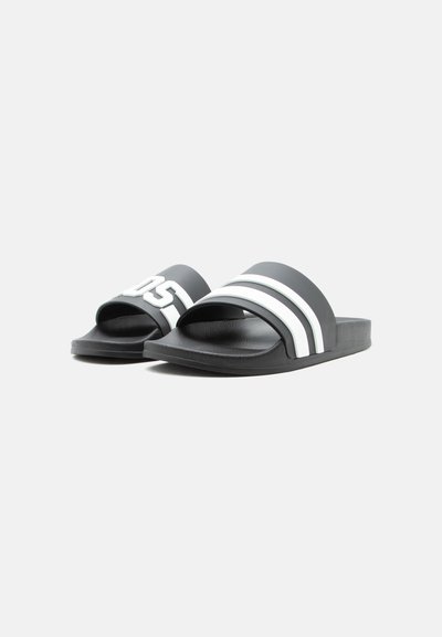GCDS ESSENTIALS LOGO SLIDE UNISEX - Μιουλ - black
