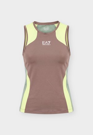 EA7 Emporio Armani, TENNIS PRO TANK - Top - deep taupe/green/lime
