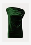 STRETCH VELVET OFF THE SHOULDER BLOUSE - Nyomott mintás póló - emerald green