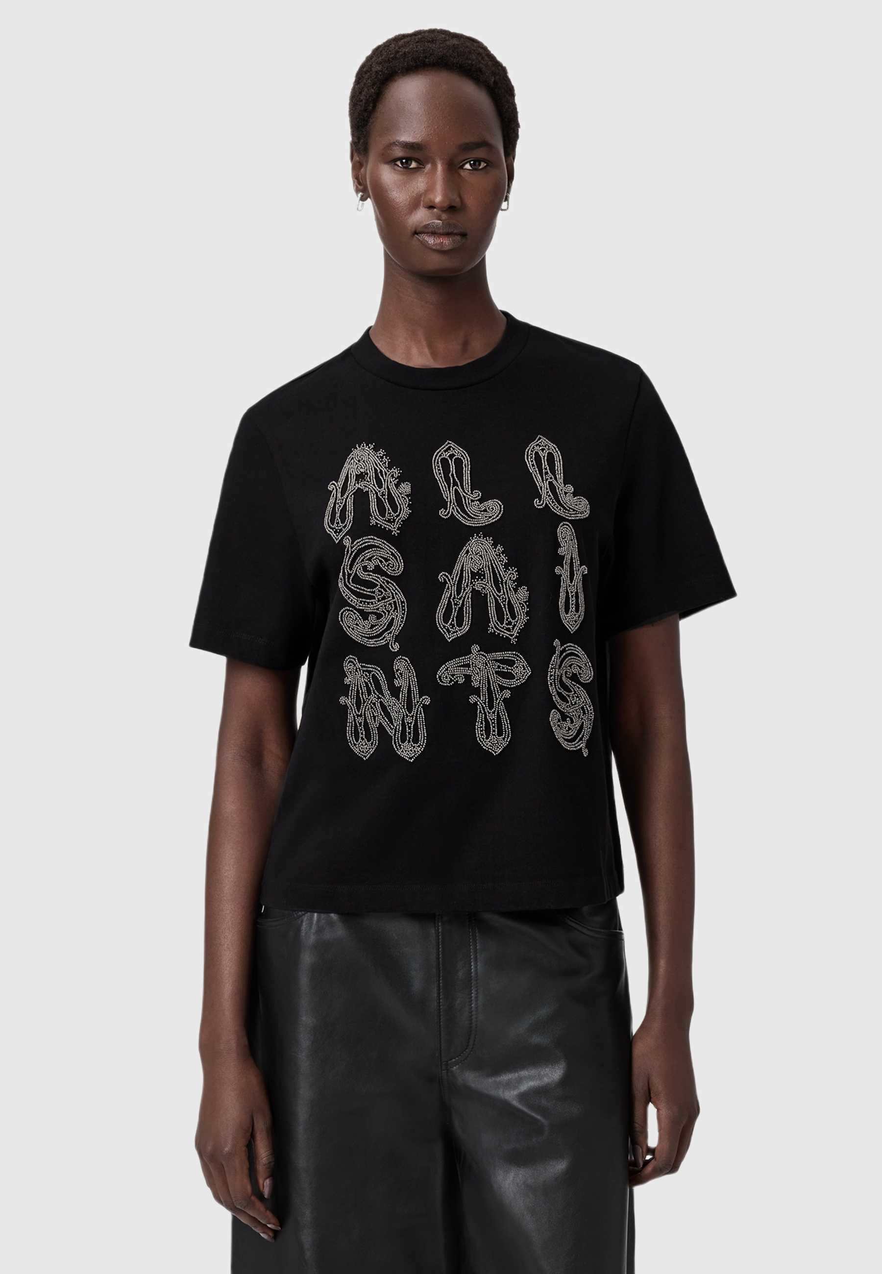 AllSaints ELLA LISA TEE - Print T-shirt - black - Zalando.co.uk