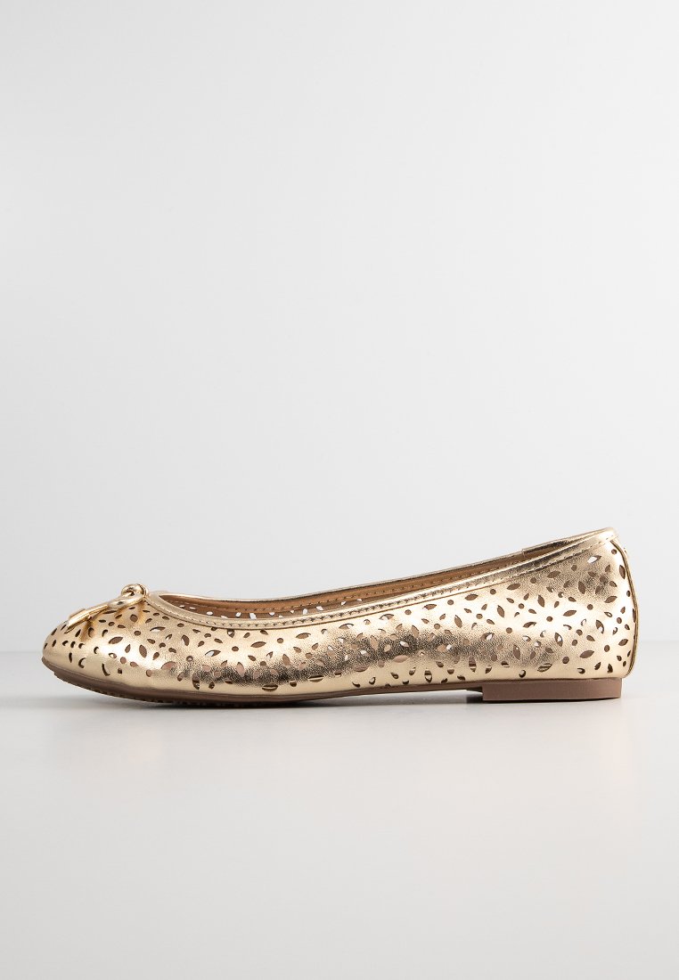 Dune London Ballerina’s goudkleurig