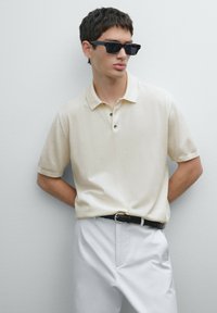 Massimo Dutti - SHORT SLEEVE - Polo - white denim Immagine in miniatura 1
