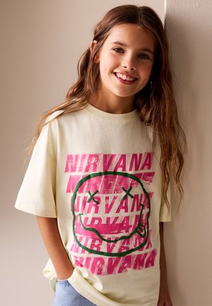 Next, REGULAR FIT - NIRVANA GRAPHIC  - T-Shirt print - yellow