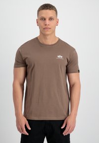 Alpha Industries SMALL LOGO - Tricou basic - taupe