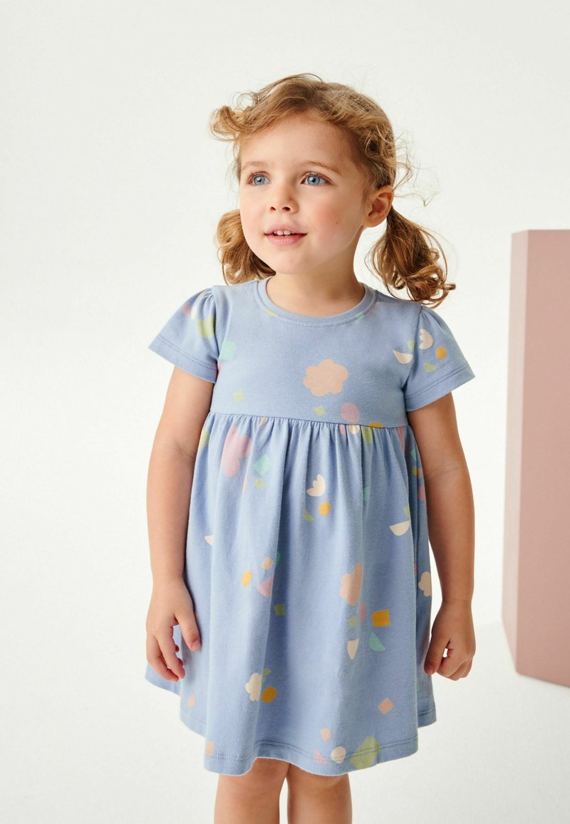 Next - SHORT SLEEVE JERSEY DRESS - Žerzejové šaty - blue shapes, Zvětšit